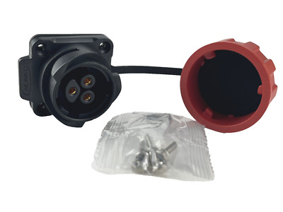 CNLINKO 3 Pin 25A Power Connector Female M24 Socket Panel Mount Waterproof