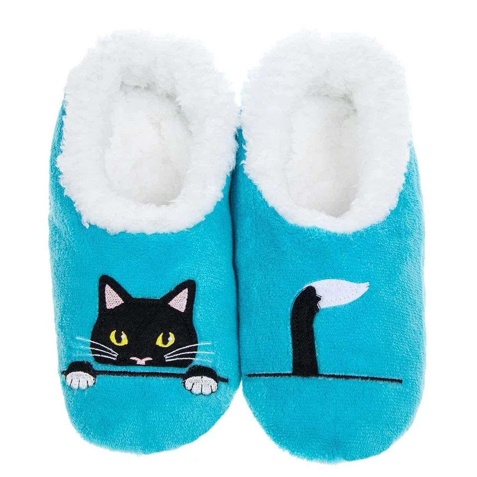 Snoozies! Peak a Boo Cat superweiche Sherpa-Vliessohle für Damen