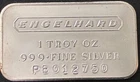 Engelhard 1 oz Silver Bar Rare PB 6 digit series Proof Like Coarse Pebble Back