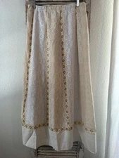 A28 Vintage Tumbleweeds Lace Creamy Boho Indie Maxi Skirt Size 10?