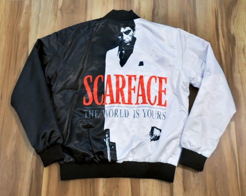 Scarface The World is Yours Satin Jacket White Black Laced Up Sneak Gallery Men