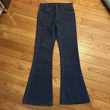Vintage 70s Levi s 784-0917 Flare Bell Bottom Orange Tab Jeans 30x36 30x34