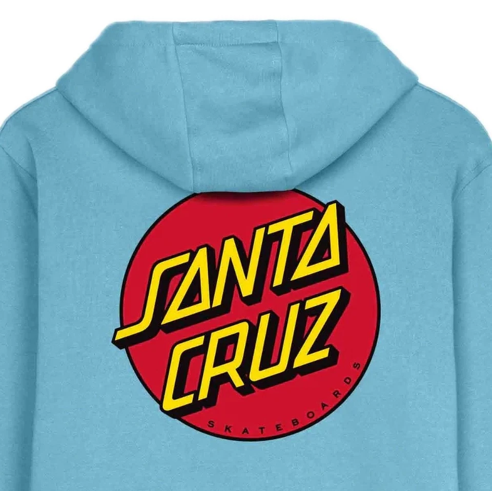 SANTA CRUZ Felpa con cappuccio Dot chest mano blu originale + 20 stickers - Imagen 3 de 4