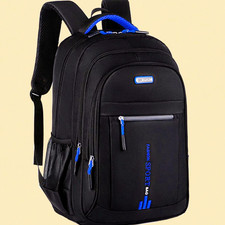 Black Backpack Rucksack Large Mens Womens Bag Travel Work Hiking School Sports