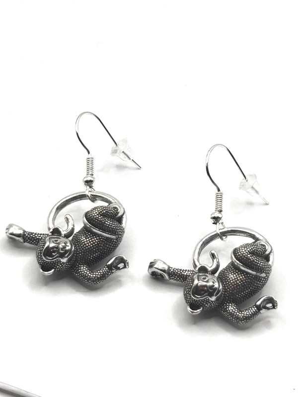 Brighton Monkeying Around custom french wire earrings hanging from tail NWOT