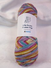 1x 100g Hobbii Silly Socks Flower Pop 400m 4ply Various Shades