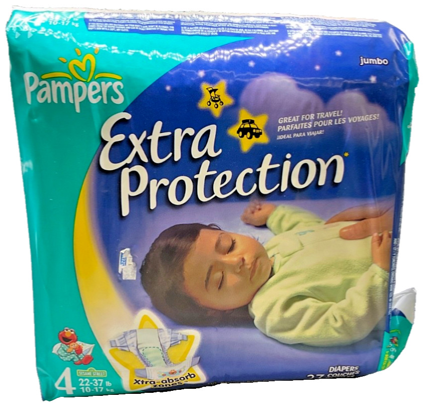 1 pack of 27 Pampers ELMO EXTRA PROTECTION Diapers, Size 4 U