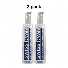 Swiss Navy 4oz Water Based Lube – Long-Lasting Gel – Multi-Pack (2 or 4 Pack)