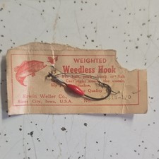 Vintage Erwin Weller Co Weighted Weedless Hook No. 21W-1/0 Sioux City Iowa