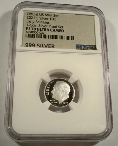 2021-S 10c .999 SILVER NGC PF70UCAM ROOSEVELT DIME PROOF ULTRA CAMEO PR 70 FR