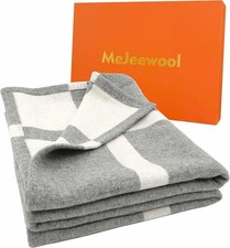 MeJeewool Thick Warm Striped Wool 70" X 55" Throw Blanket