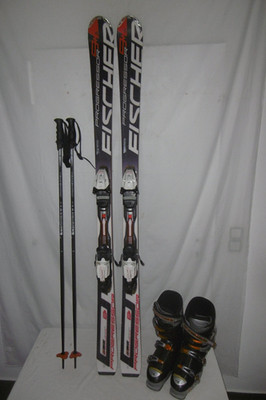 FISCHER '' PROGRESSOR '' TOP SKI ALLROUND CARVER 165 CM + SKISCHUHE GR: 43 IM SET