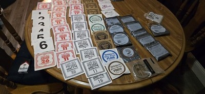 Bulk Lot 60+pcs Guitar Strings Cobalt, Nickle,Bronz Ernie Ball Daddario Slinky +