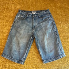 Vintage Y2K Route 66 Jorts Denim Jean Shorts Skater 100 Cotton Men's 32 x 12.5