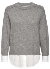 Brochu Walker The Parson Crew Looker Cashmere Blend Sweater Gray Sz M Luxury