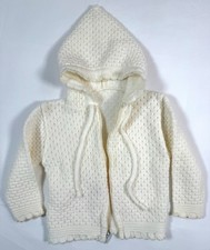 VINTAGE SEARS Unisex Winnie The Pooh Knit Hooded Sweater Newborn
