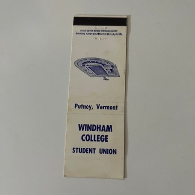 Windham College Student Union Putney VT Vintage Matchbook Cover SMB23-6