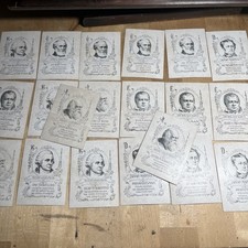 20 Antique Board Card Game Playing Cards Famous Writers Unique --- Y1