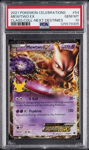 2021 POKEMON CELEBRATIONS CLASSIC COLL #54 MEWTWO EX PSA 10