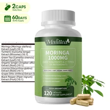 Moringa  Oleifera Leaf Capsules 100% Pure Natural Superfood Gluten Free 120Pills
