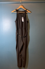 Nadine Embellished Black Jumpsuit By Forever New Size 16 JSCZ0083 Imperfect