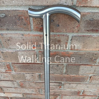 Solid Titanium Walking Cane - Derby Style T-Handle Extraordinary Custom Quality