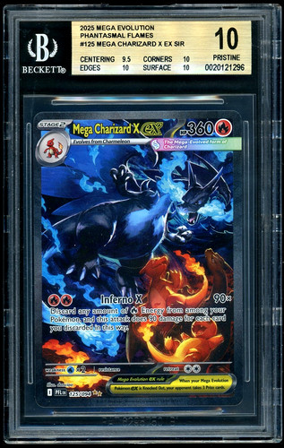  Pokemon T Mega Charizard X 2025 Mega Evolution Phantasmal Flames ex SIR BGS 10