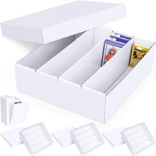 Trading Card Storage Box, 4 Pack 3200 Count Cardboard Storage Box with Divide...