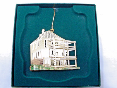 MIB Gold Metallic Margert Mitchell House  Christmas Ornament 2 1/2''