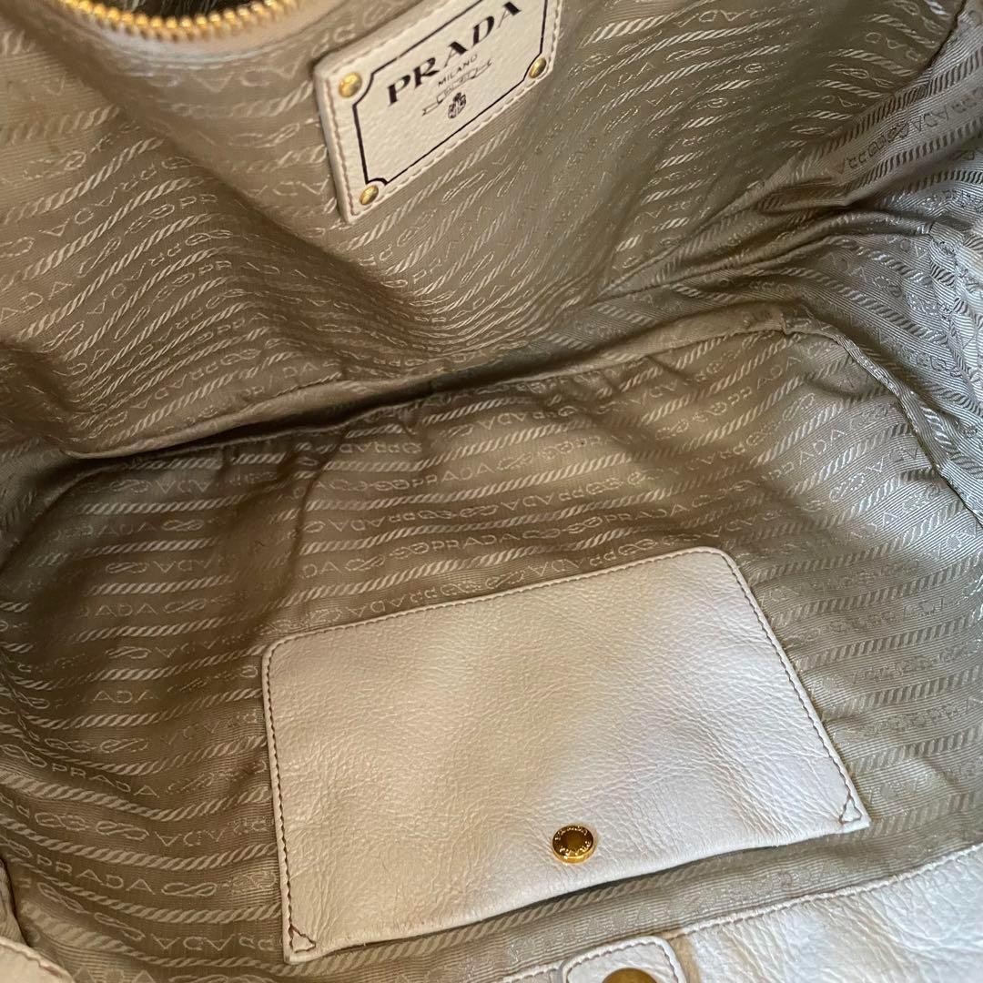 Excellent Condition PRADA Handbag Leather White Shoulder Bag Rare thumbnail 20