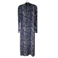 Marie Oliver Dress Paxton Maxi Long Sleeve Blue Size Medium *READ FLAW*