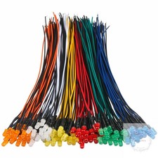120pcs 12V LED Lights Emitting Diodes, Pre Wired 7.9 Inch DC 12 Volt 5mm LED
