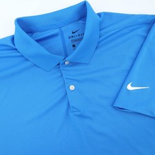 Nike Dri Fit Golf Performance Polo Shirt Blue Short Sleeve Mens L - Minor Flaw
