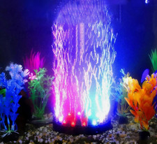 12 LED Fish Tank Light 4.9" Submersible Bubble Stone Round Aquarium Lamp