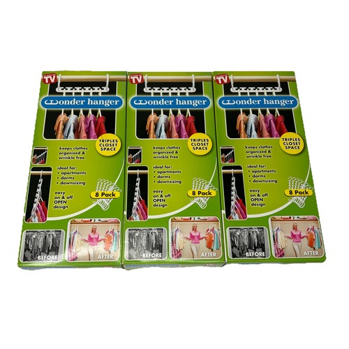 Wonder Hanger Triple Closet Space Saving Organizer Clothes Hanger System X 3 New