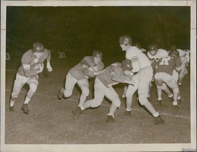 1953 Miami Edison Football Team Plays At Herald Gridiron Clinic Sports 7X9 Photo