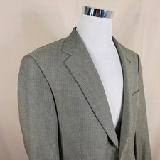 Brooks Brothers 42R Sport Coat Silk Wool Gold Houndstooth Two Button Vented
