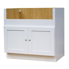 36" White Shaker Farm Sink Kitchen Base Cabinet