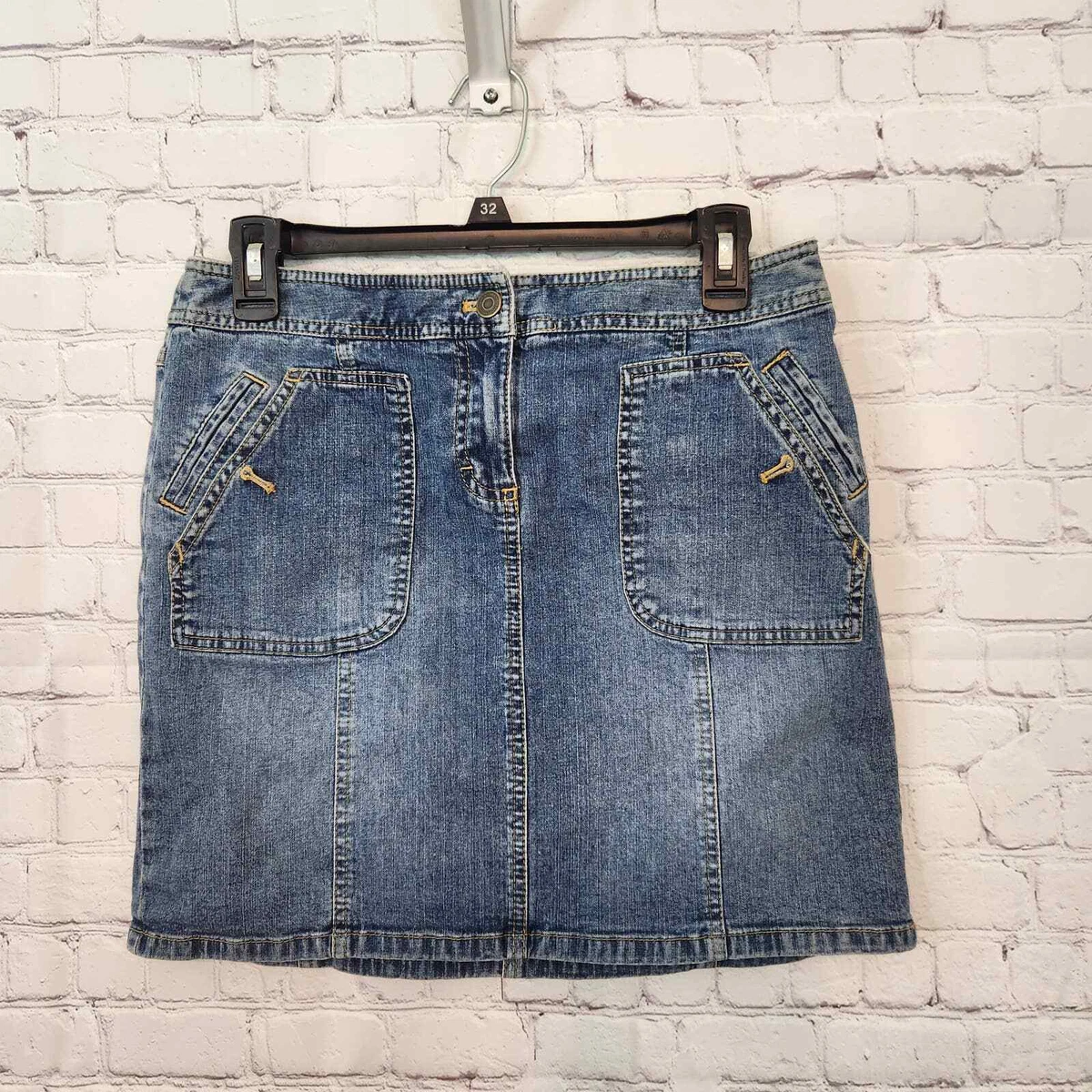 Ann Taylor LOFT Women s Petite Medium Wash Denim Mini Skirt 6P eBay