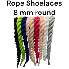 Stylish Twisted Round Strings Shoelaces  Fits Through Most Eyelids Fast Ship