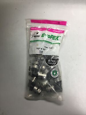 6-pack lot SharkBite EVOPEX Push To Connect Straight Coupling 1/2'' x 1/2''