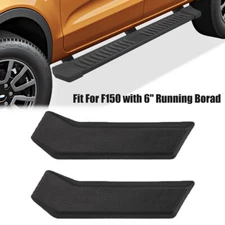 Black Left Side Running Board Step Pad Grip Cover For Ford F-150 2015-2022 2pcs