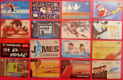 16 telephone cards Austria many different motifs collection bundle N25