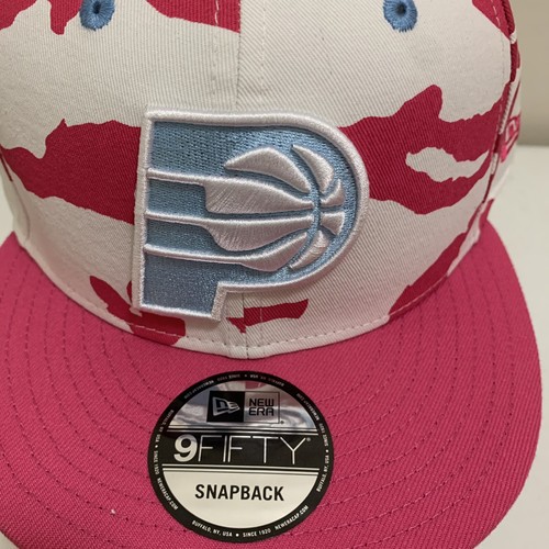 Nuevo New Era 9Fifty Indiana Pacers NBA Hombres OSFA Blanco/Rosa Sombrero a presión - Imagen 2 de 8