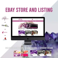 eBay store Listing Template design, Emerald Purple 2020 FREE LOGO,BANNER DESIGN