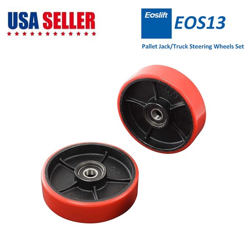 Eoslift Pallet Jack/Truck Steering Wheels (2pcs) 7"x 2" w/ Bearings