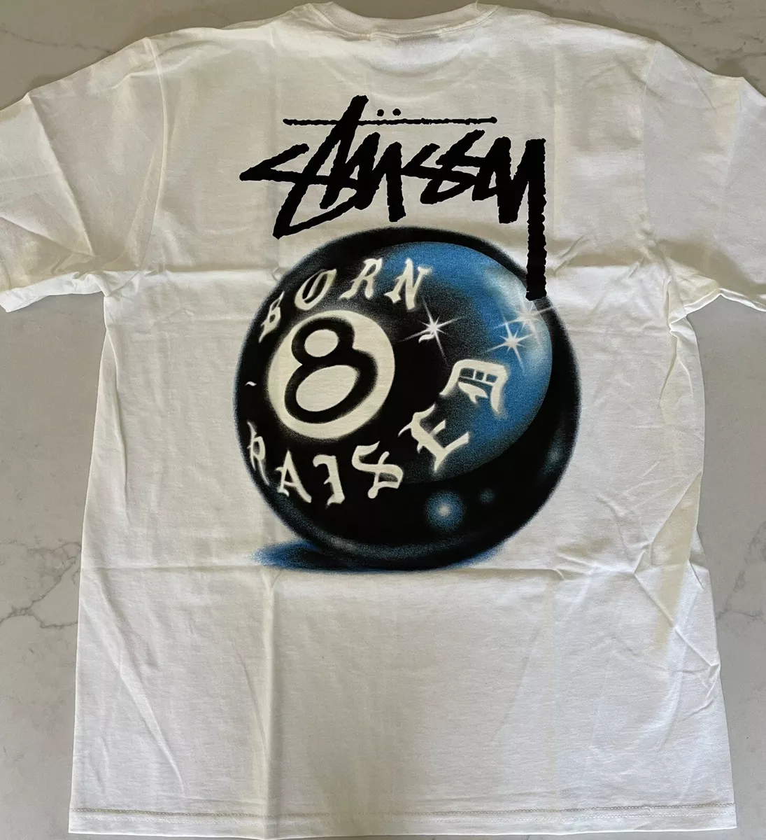 STUSSY BORN X RAISED 8 BALL TEE SIZE Medium M | eBay