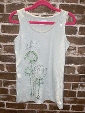 NWT GAP KIDS WATER GARDEN SPARKLY GRAPHIC TANK GIRLS MEDIUM 8 DANDELION PUFFS