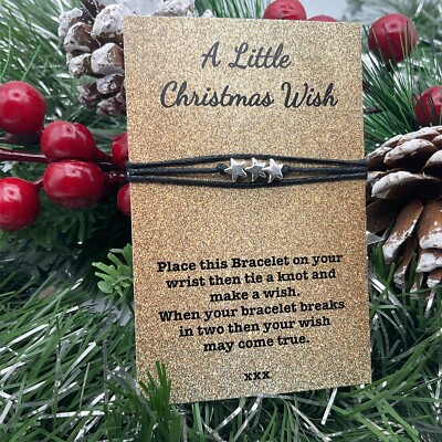 X10 Wish Bracelets A Little Wish Christmas Wish Black Cord