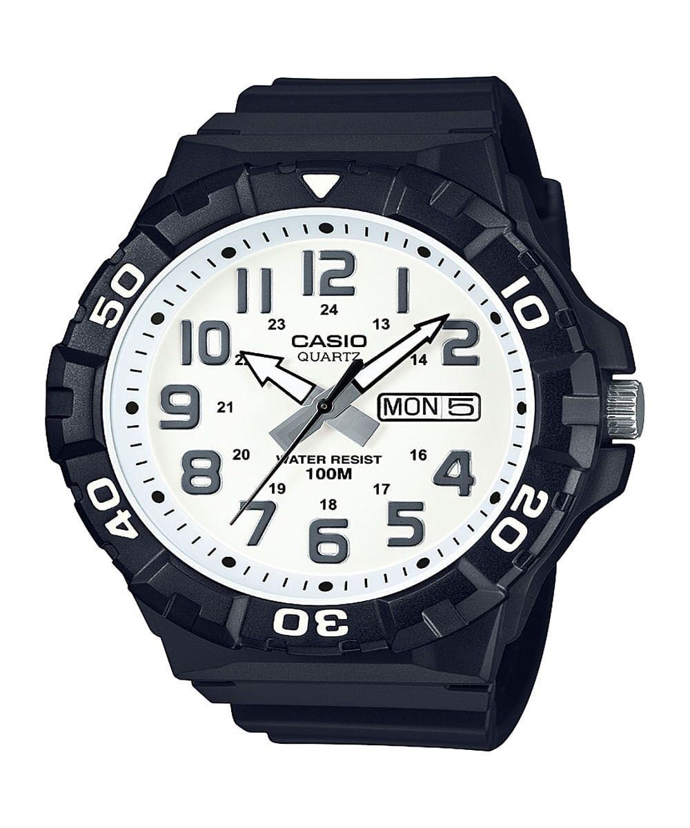 Casio Men's 'Diver Style' Quartz Resin Casual Watch, Color:Black (Model: MRW-...